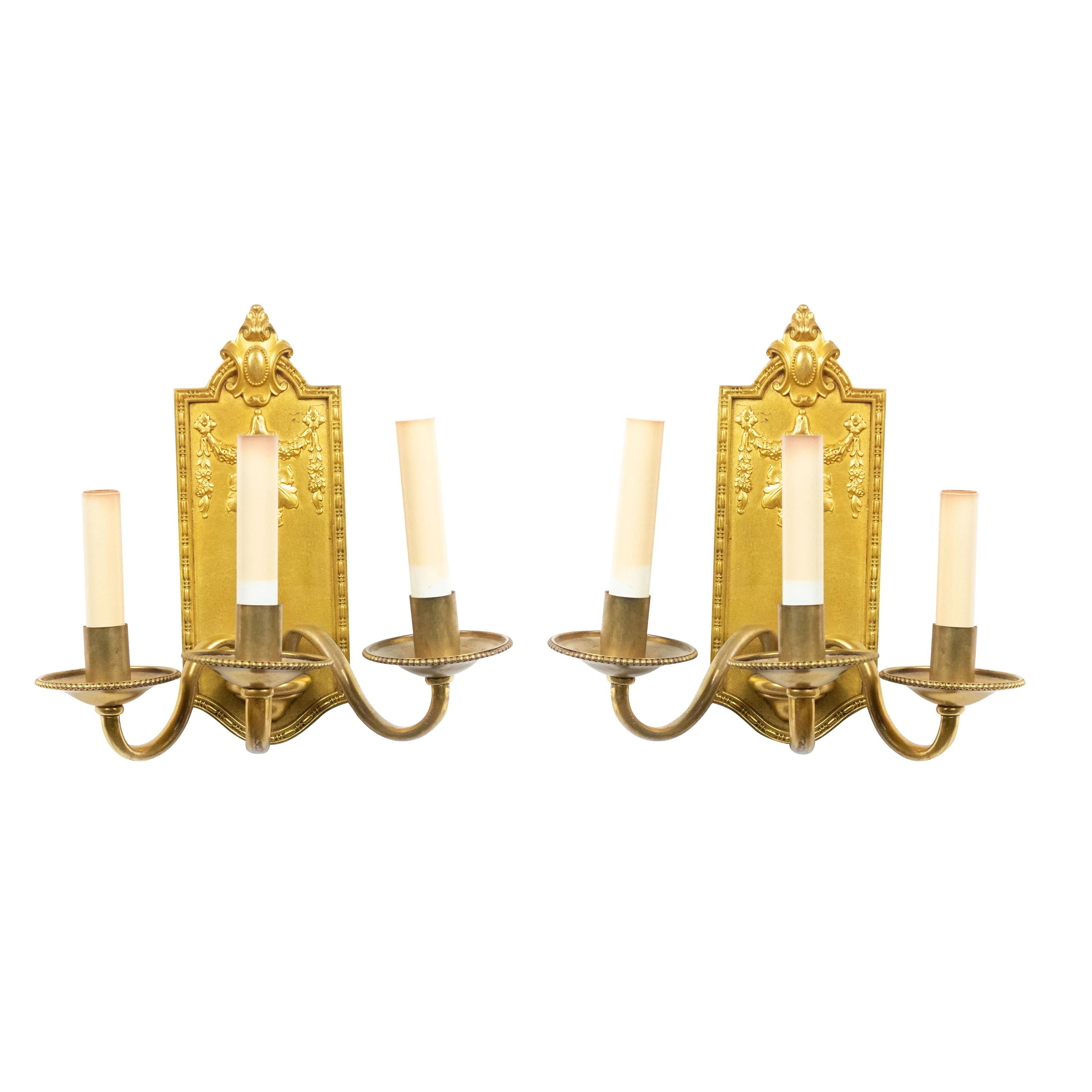 French Victorian Bronze Wall Sconces For Sale