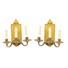 Antique French Victorian Bronze Wall Sconces
