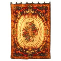 Housse de table suspendue victorienne française, marron et beige