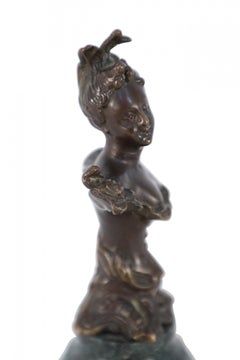 French Victorian Bust form Bronze and Marble Paperweight