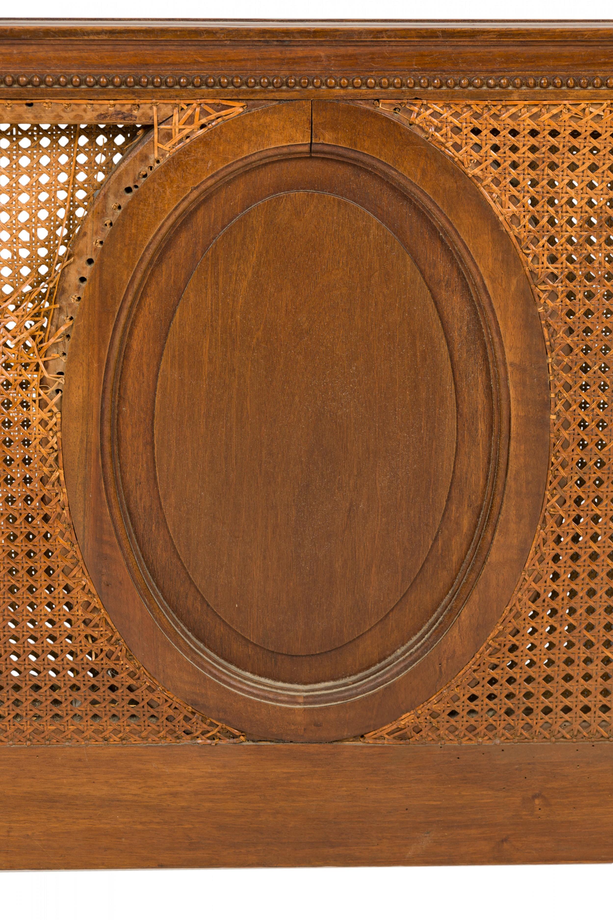 French Victorian Carved Wood and Caning Queen Size Bed Frame 13