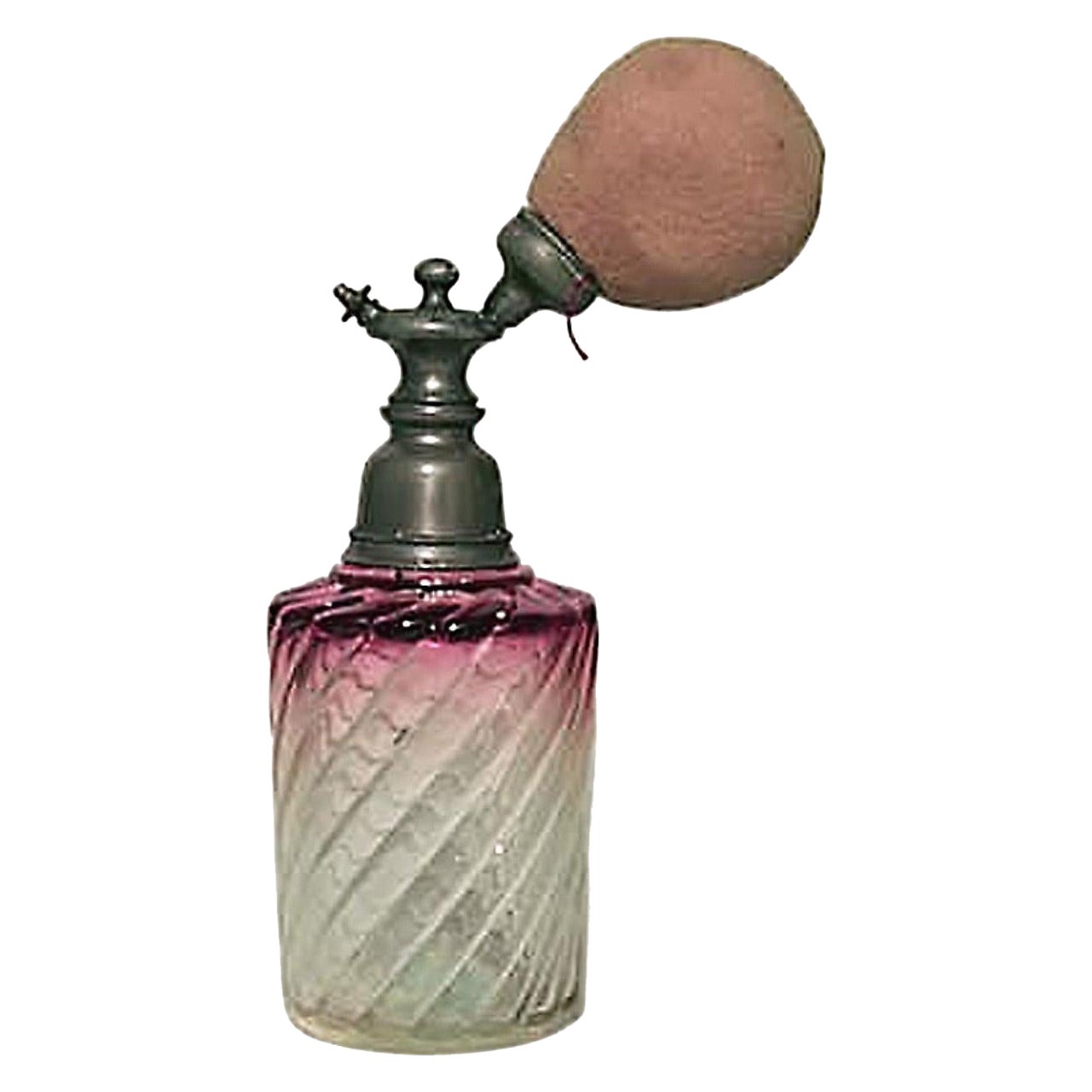 French Victorian Cranberry Baccarat Crystal Perfume Atomizer