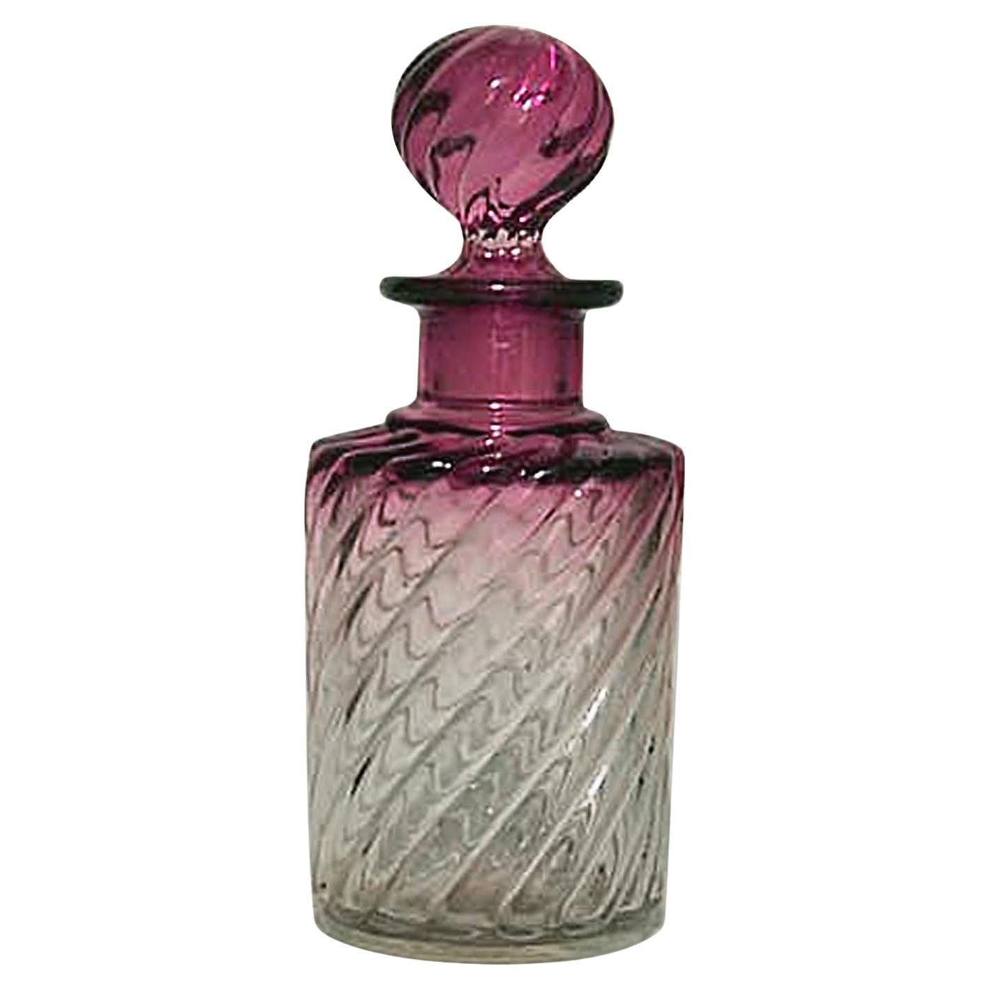 French Victorian Cranberry Baccarat Crystal Perfume Bottles