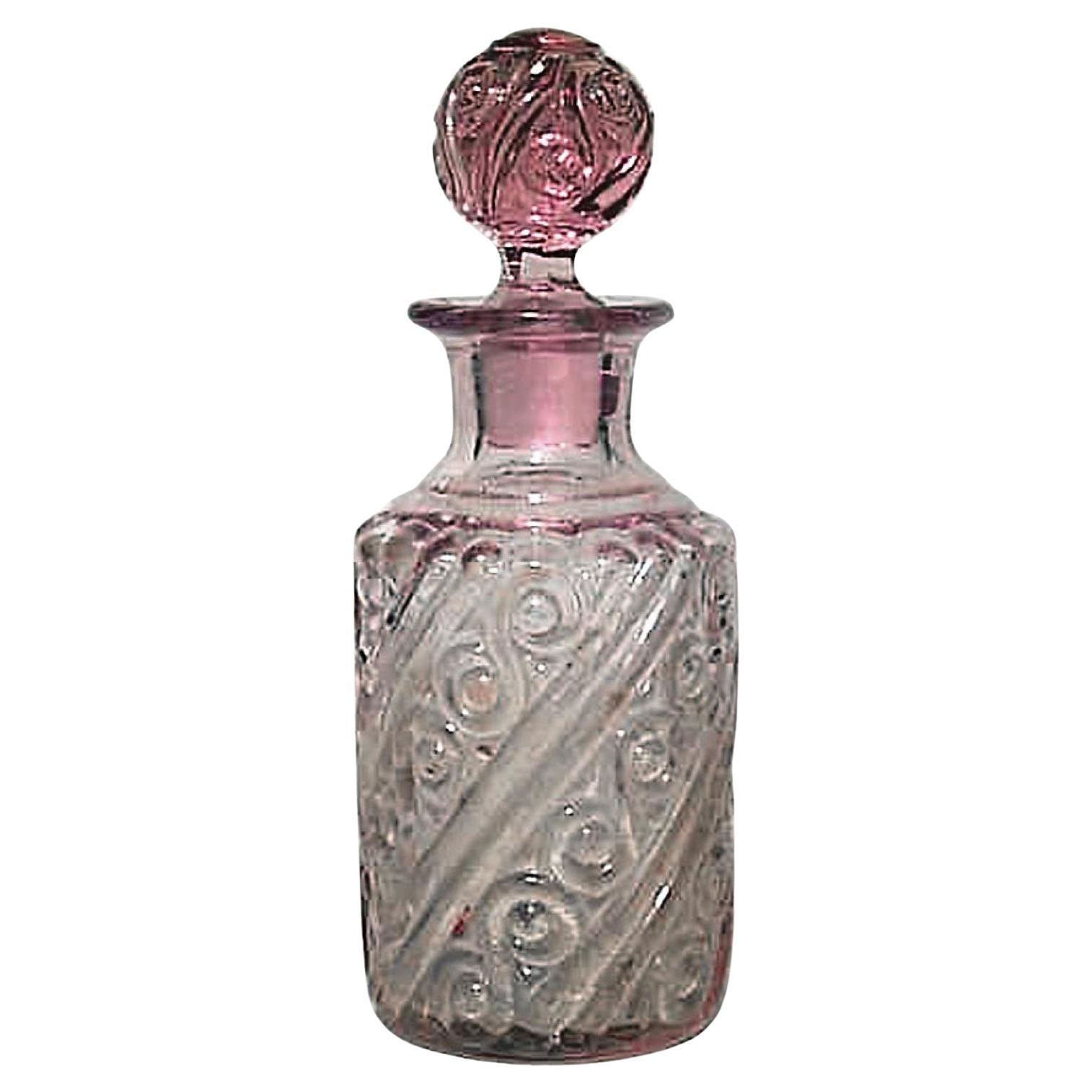 French Victorian Cranberry Crystal Perfume Bottle