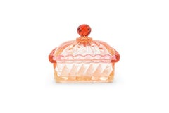 French Victorian Cranberry Crystal Powder Box