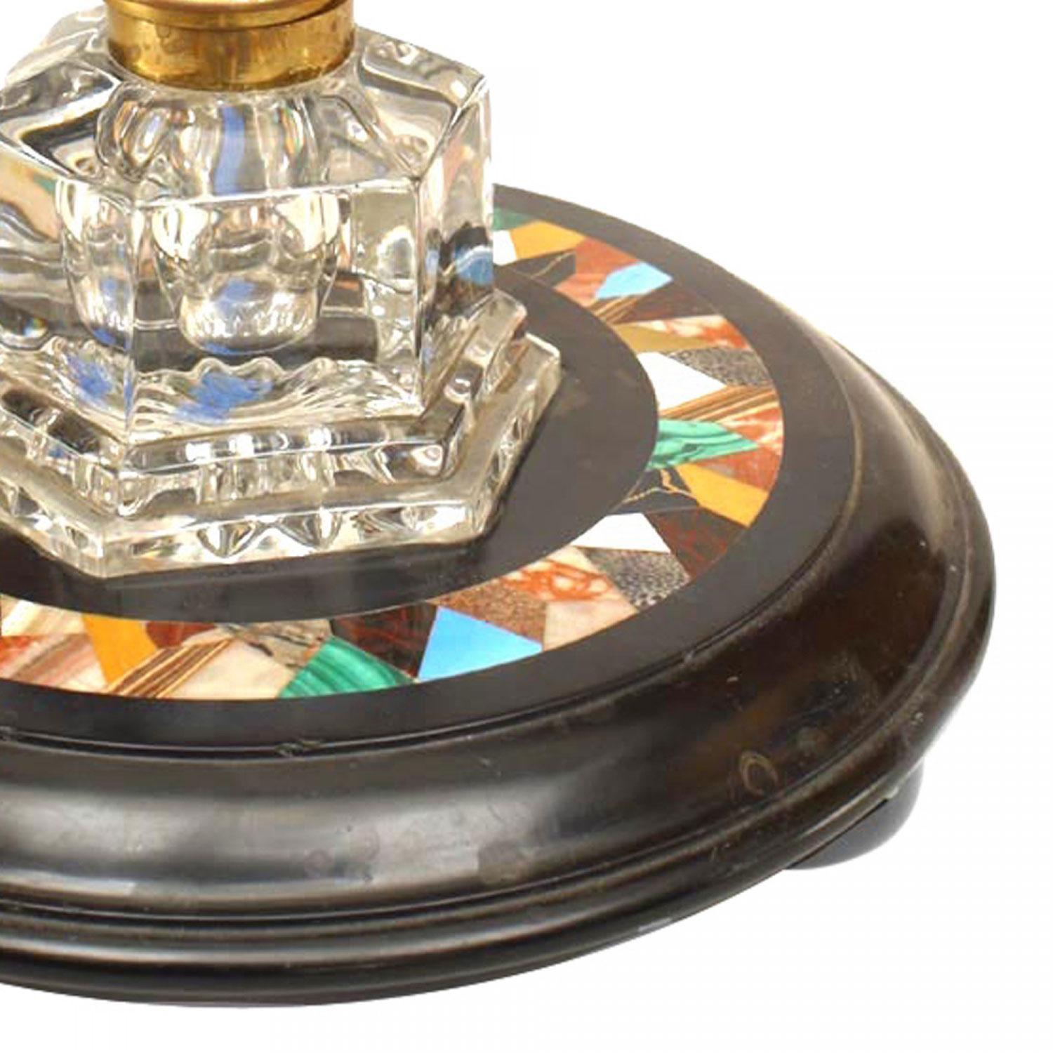 French Victorian Crystal and Marble Inkwell im Zustand „Gut“ im Angebot in Queens, NY