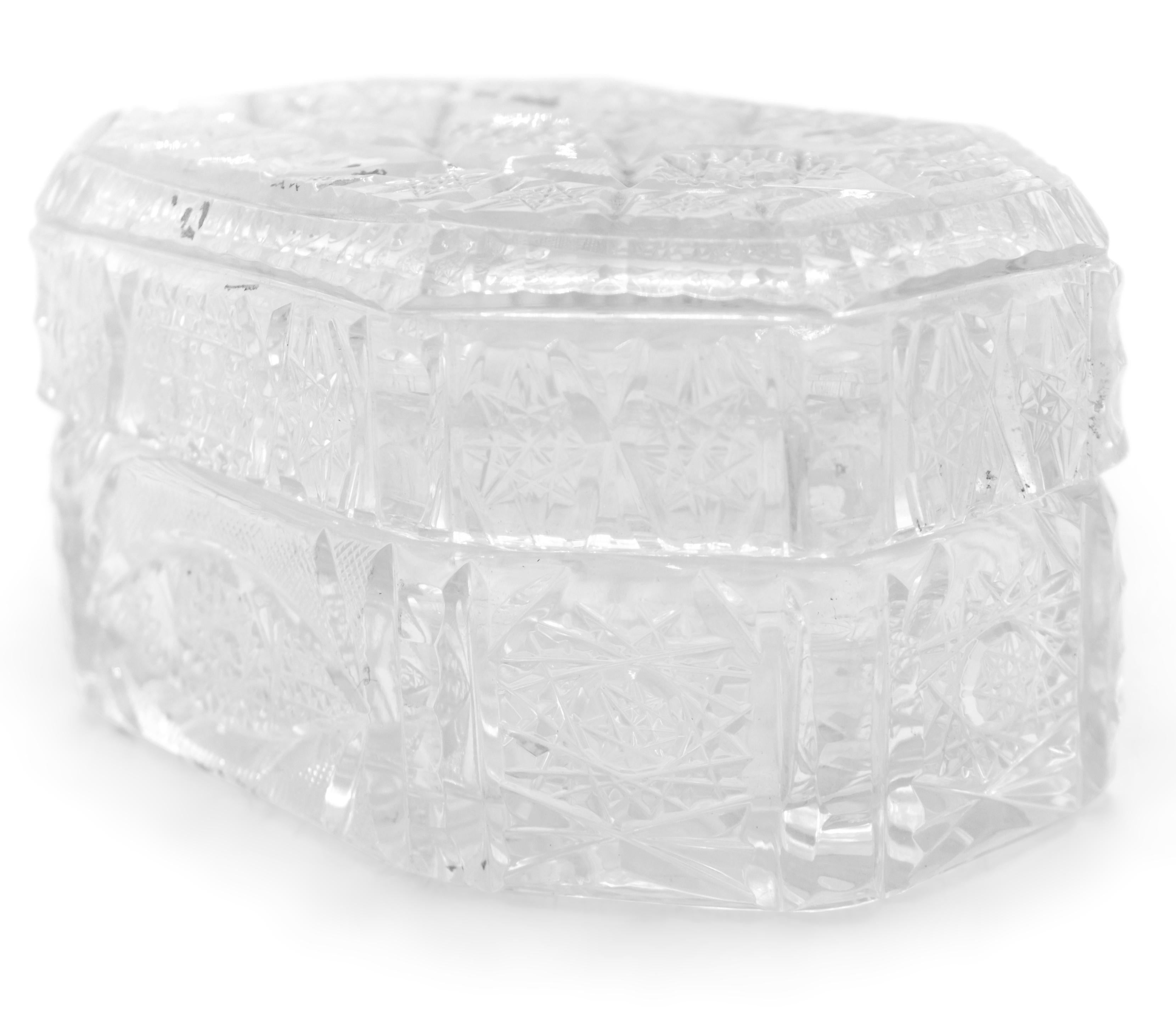 19th Century French Victorian Crystal Box For Sale