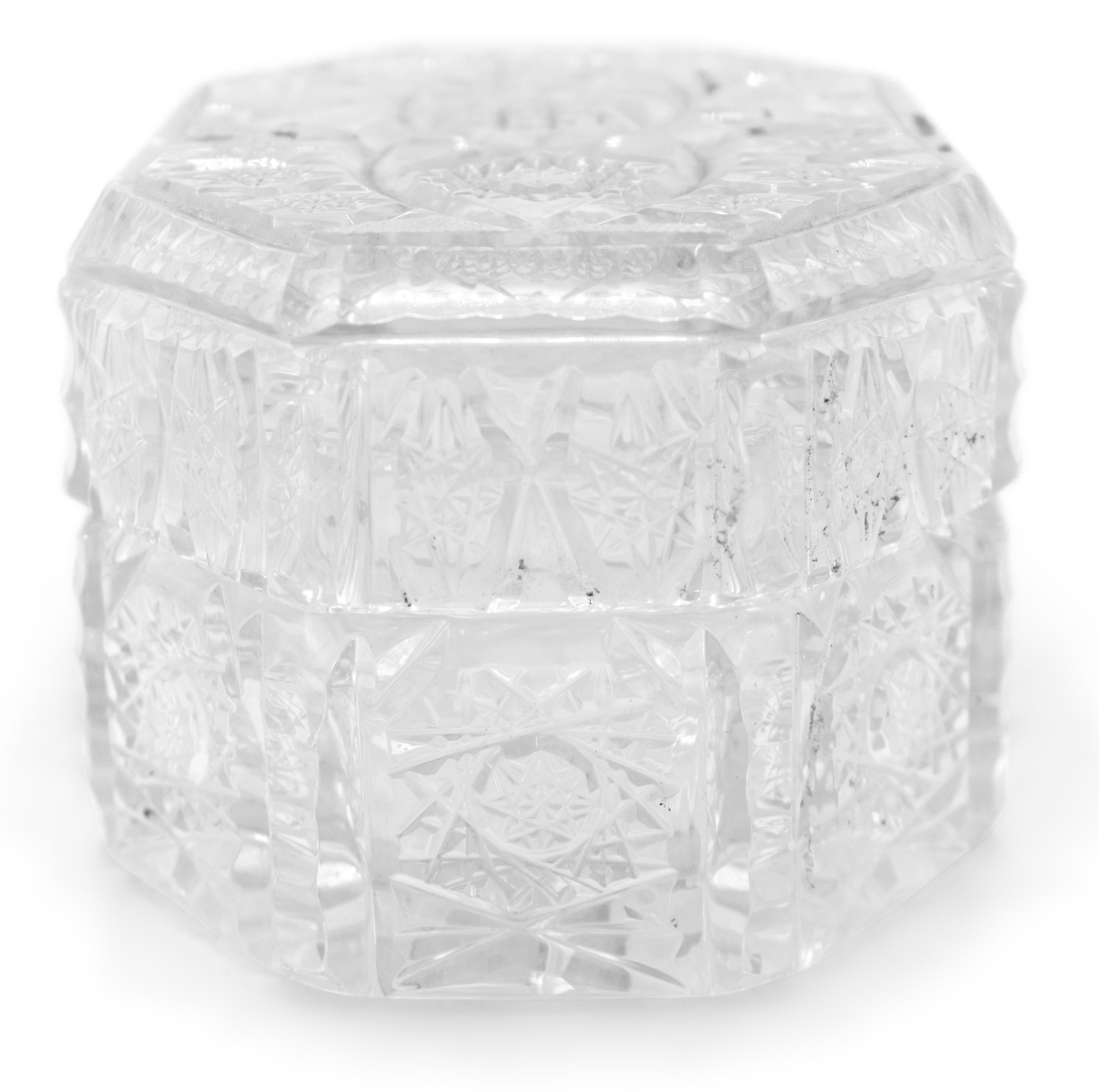 French Victorian Crystal Box For Sale 1