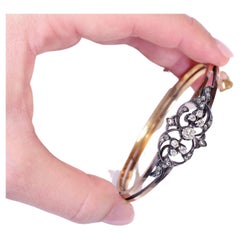 French Victorian Diamond Bracelet in Silver and Gold