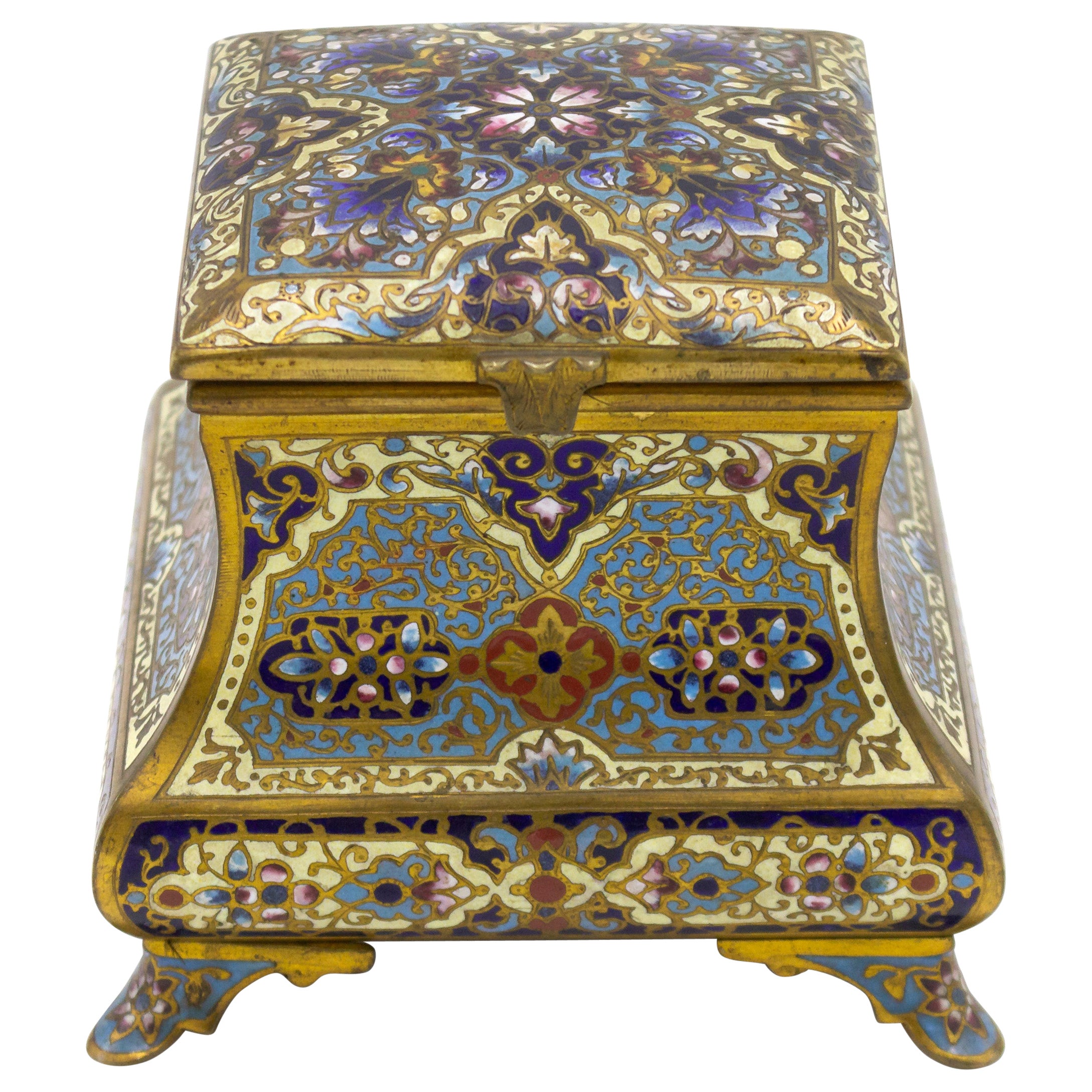 Scatola francese vittoriana con smalto