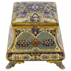 Scatola francese vittoriana con smalto
