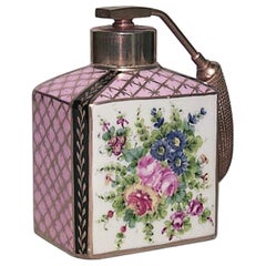 French Victorian Floral Porcelain Perfume Atomizer French Victorian Floral Porcelain Perfume Atomizer