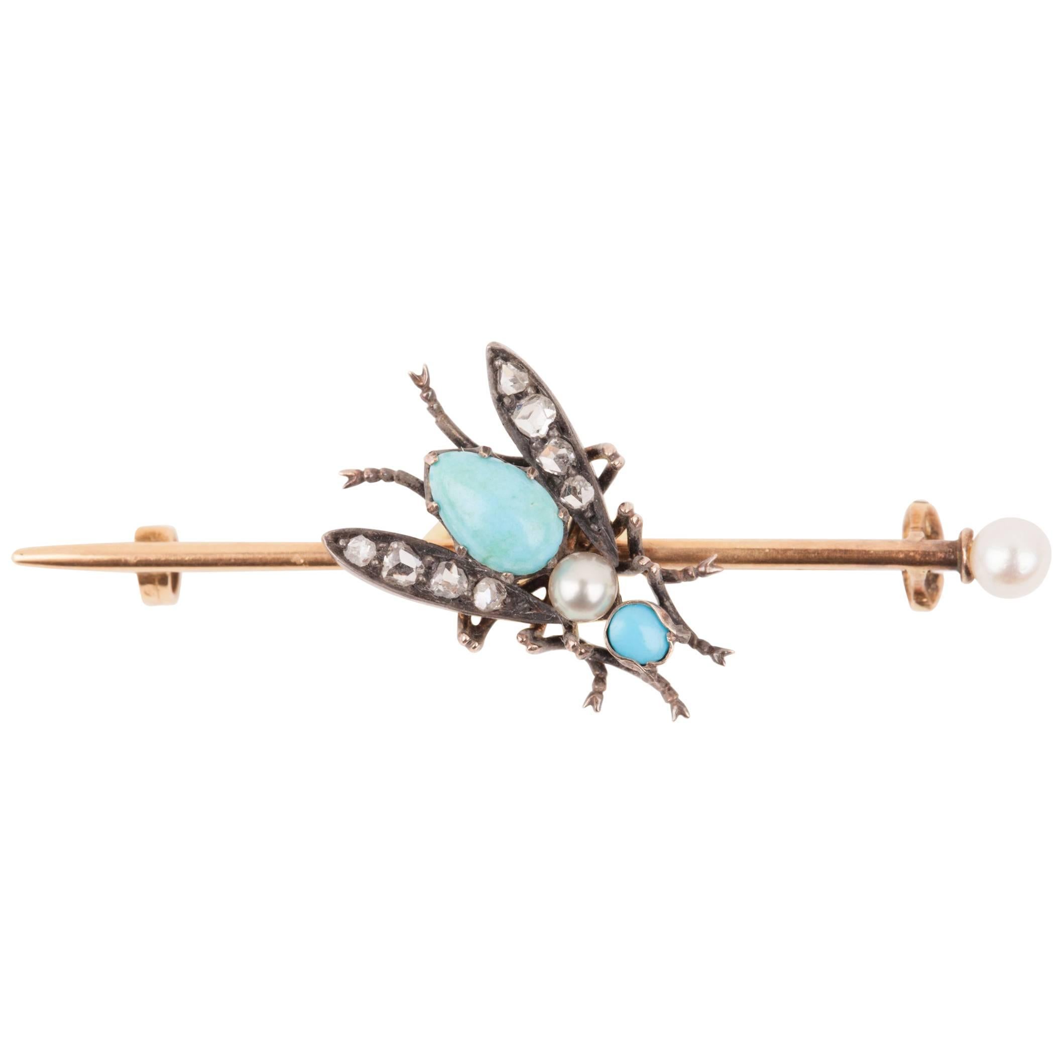 French Victorian Fly Brooch
