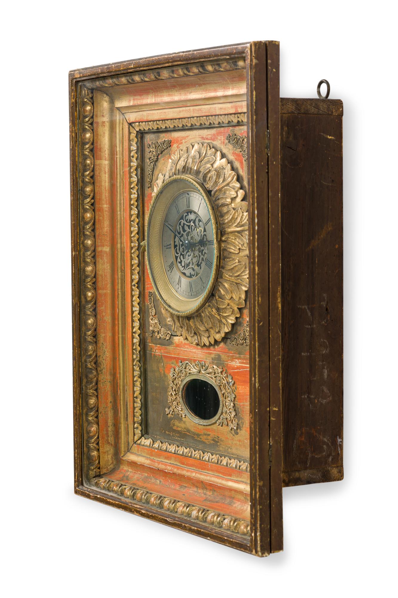 Reloj de Pared Victoriano Francés Dorado y Pintado en Bueno estado para la venta en Queens, NY