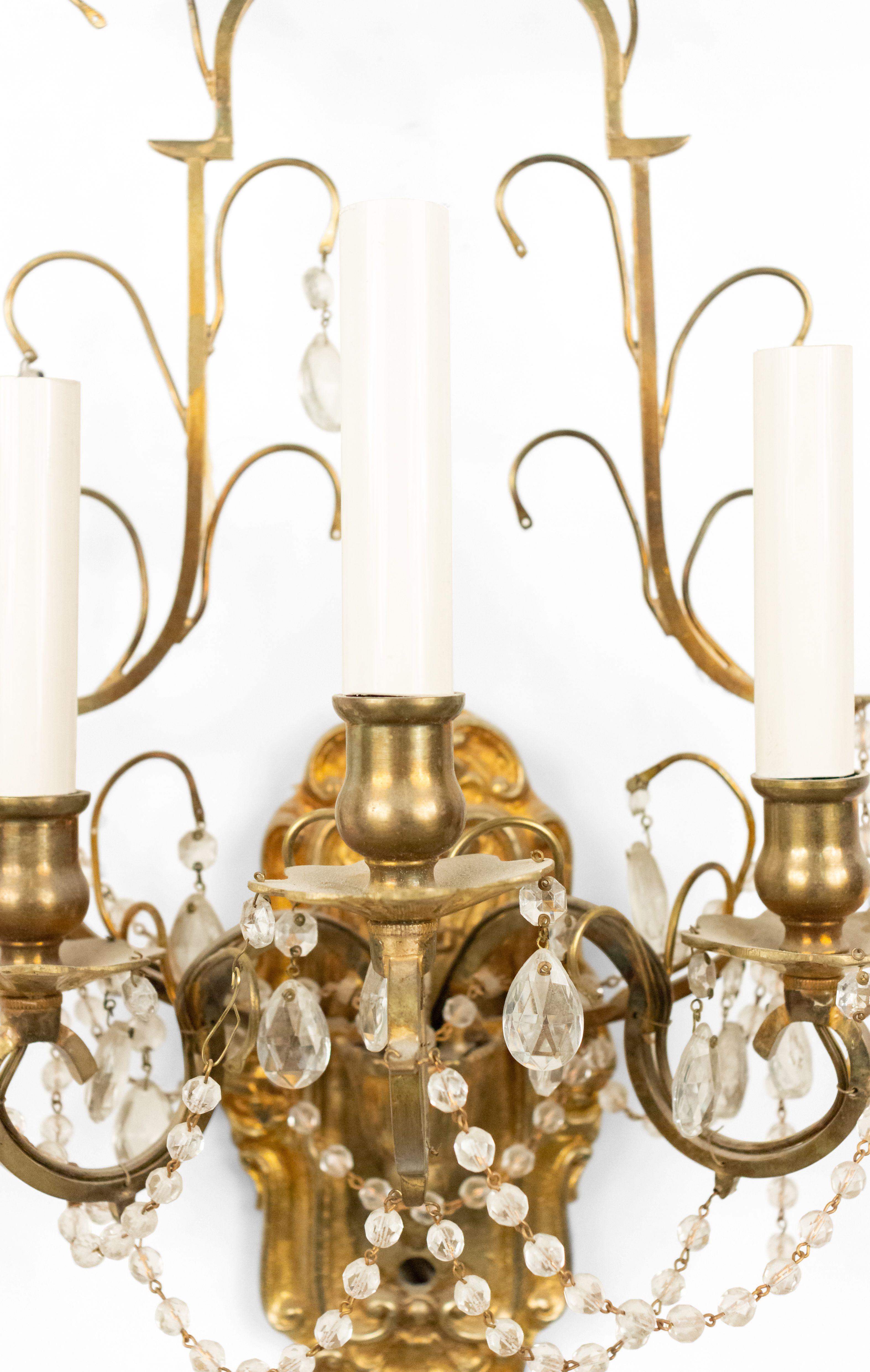 bronze crystal wall sconce