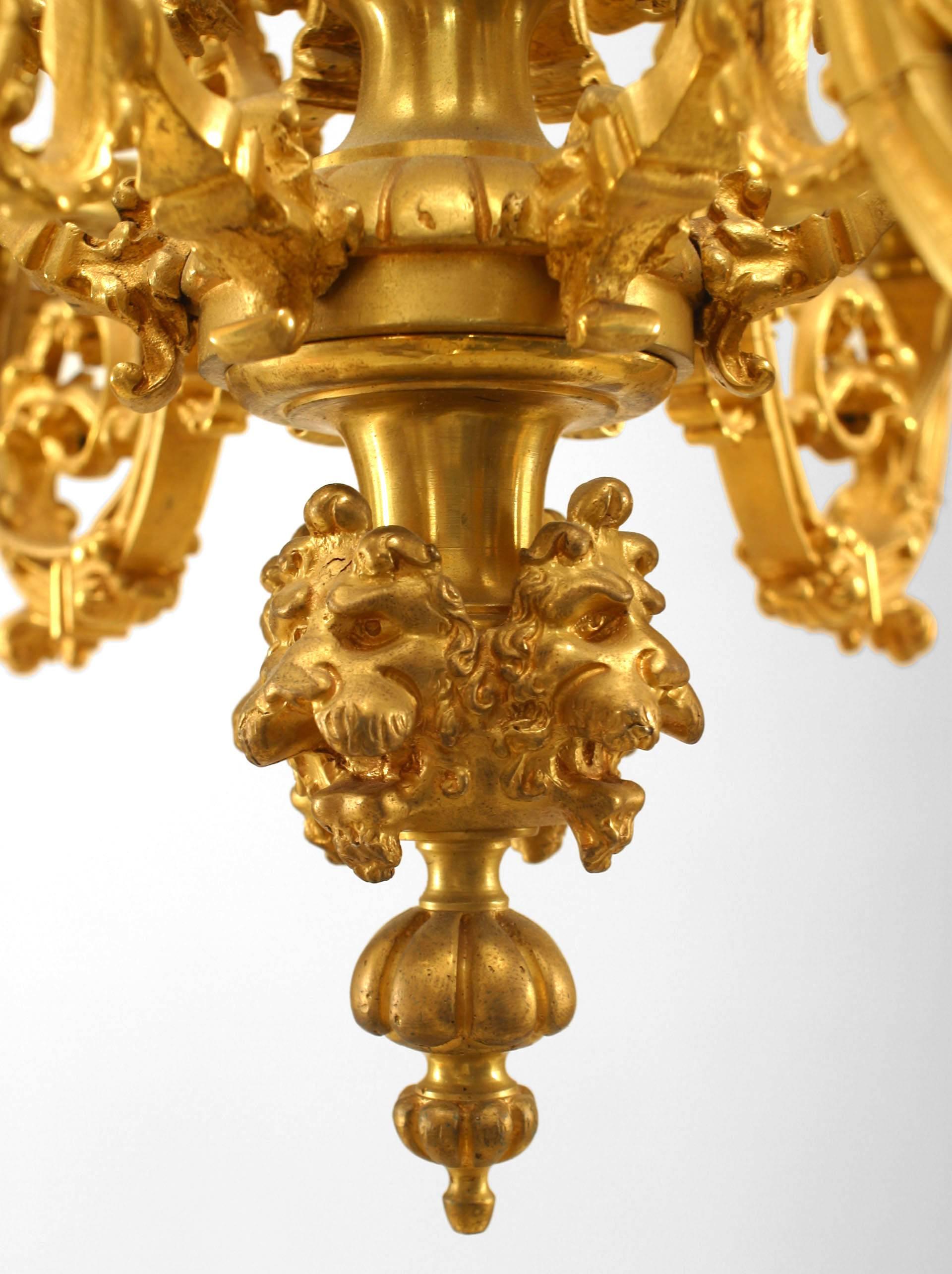 Viktorianischer viktorianischer Kronleuchter aus vergoldeter Bronze (Französisch) im Angebot