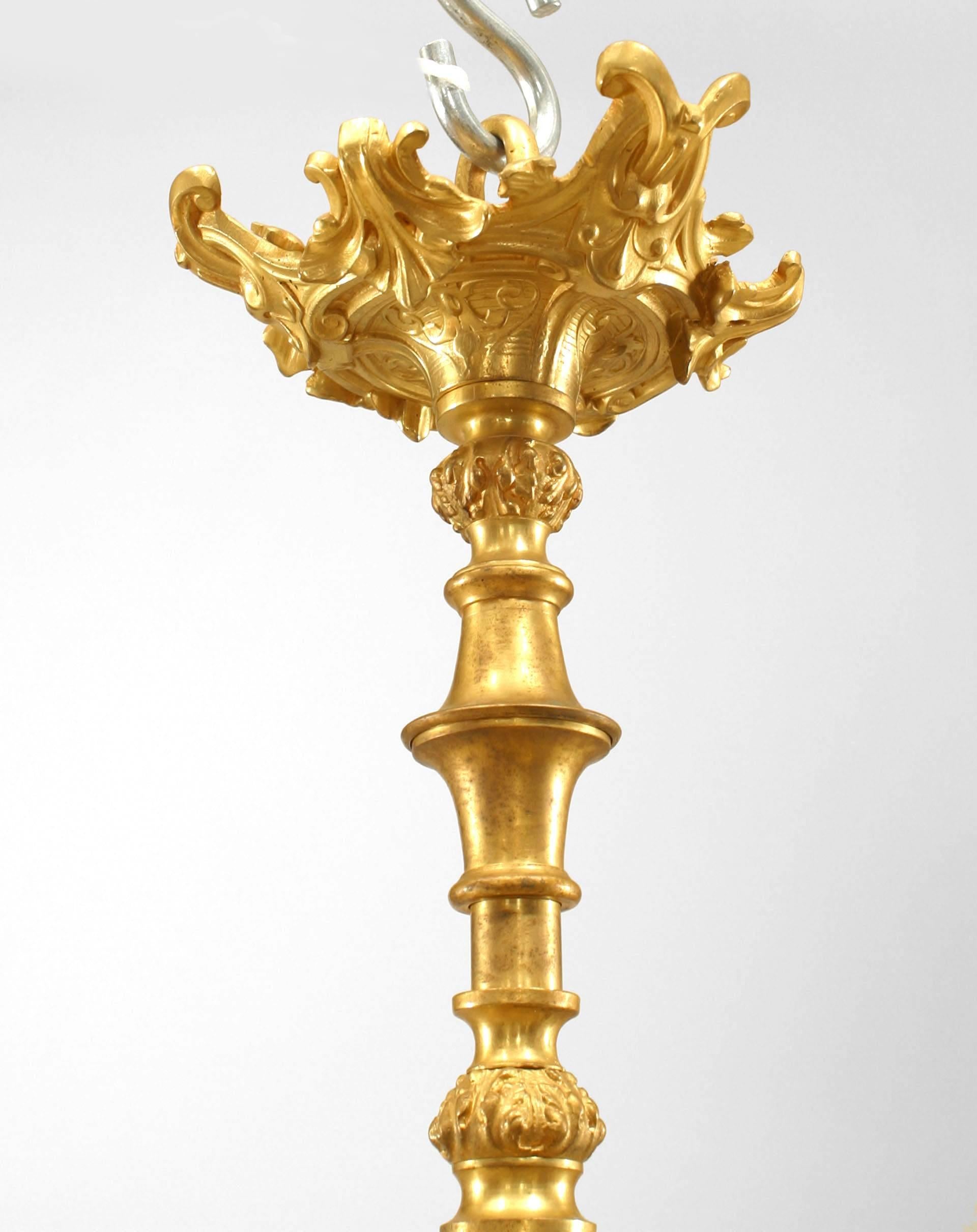 20th Century French Victorian Gilt Bronze Chandelier For Sale