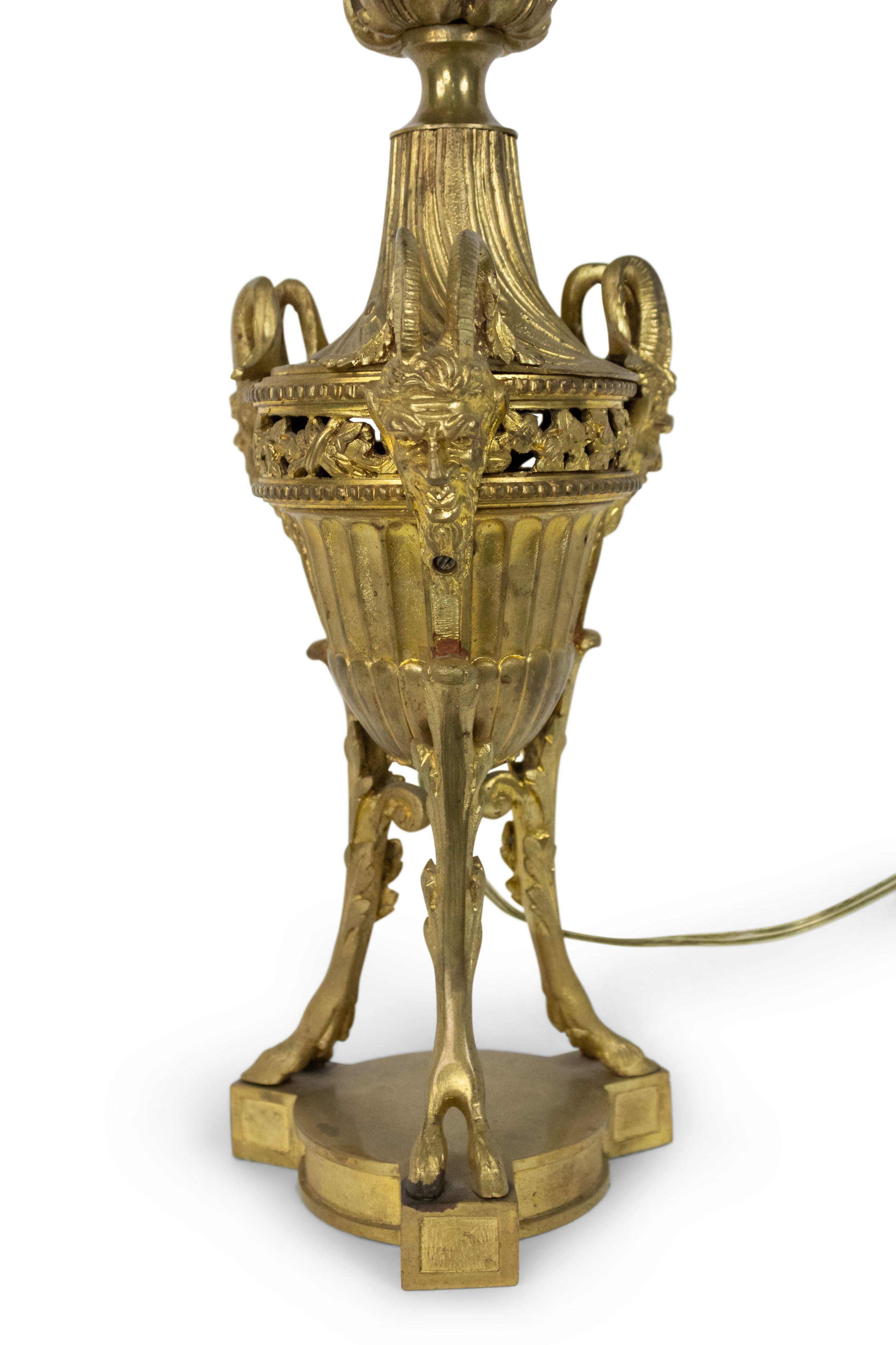 French Victorian Gilt Bronze Satyr Table Lamps For Sale 1
