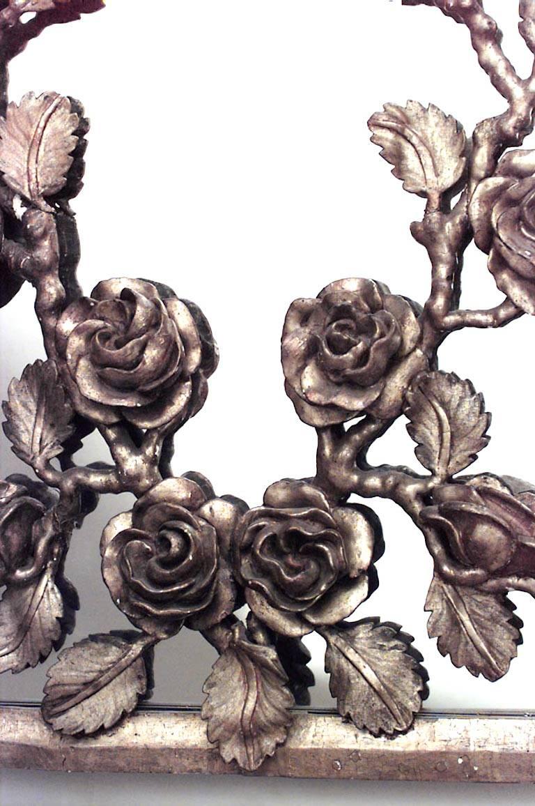 French Victorian Gilt Carved Half Round Console Table with Pier Mirror In Good Condition For Sale In Queens, NY