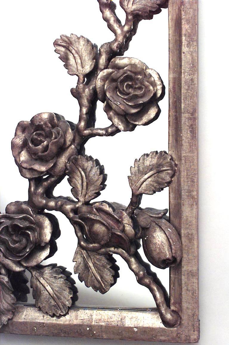 French Victorian Gilt Carved Half Round Console Table with Pier Mirror