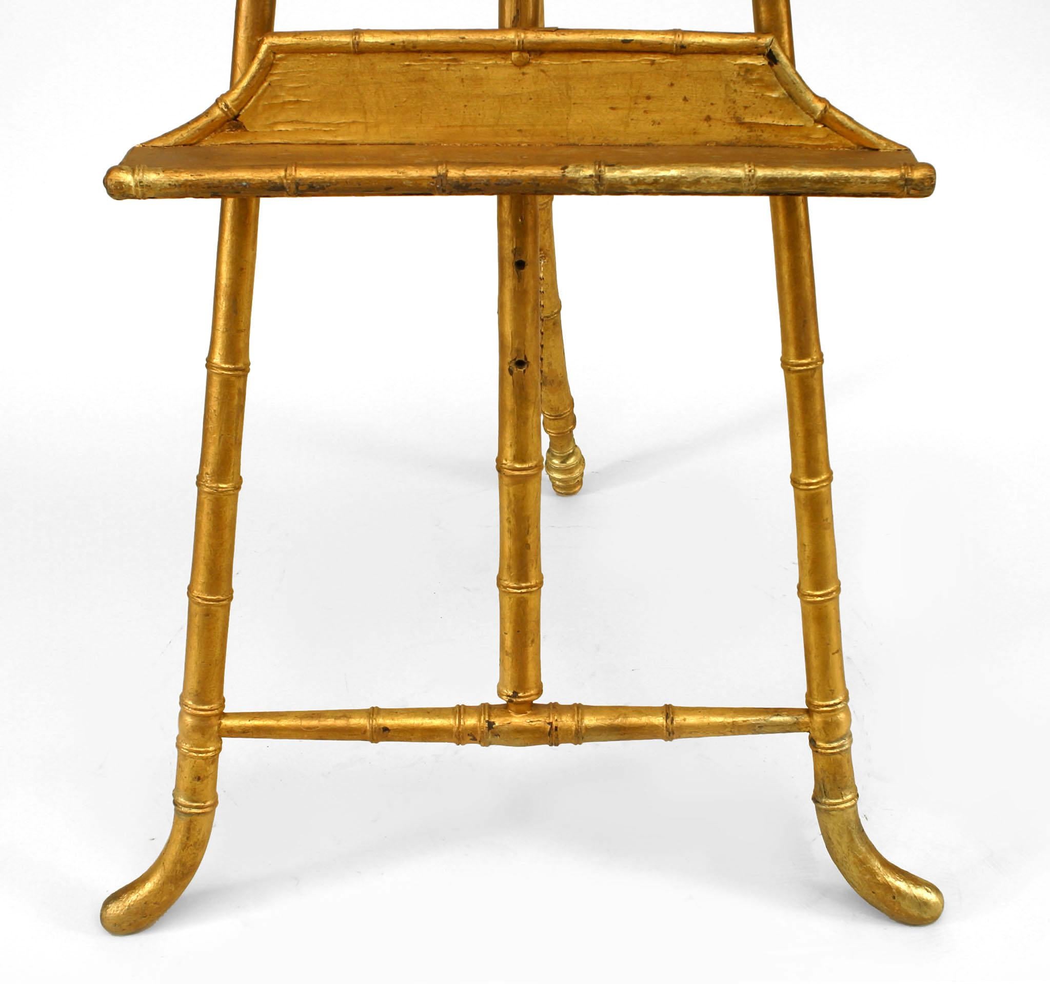 French Victorian Gilt Faux Bamboo Easel Stand In Good Condition In New York, NY