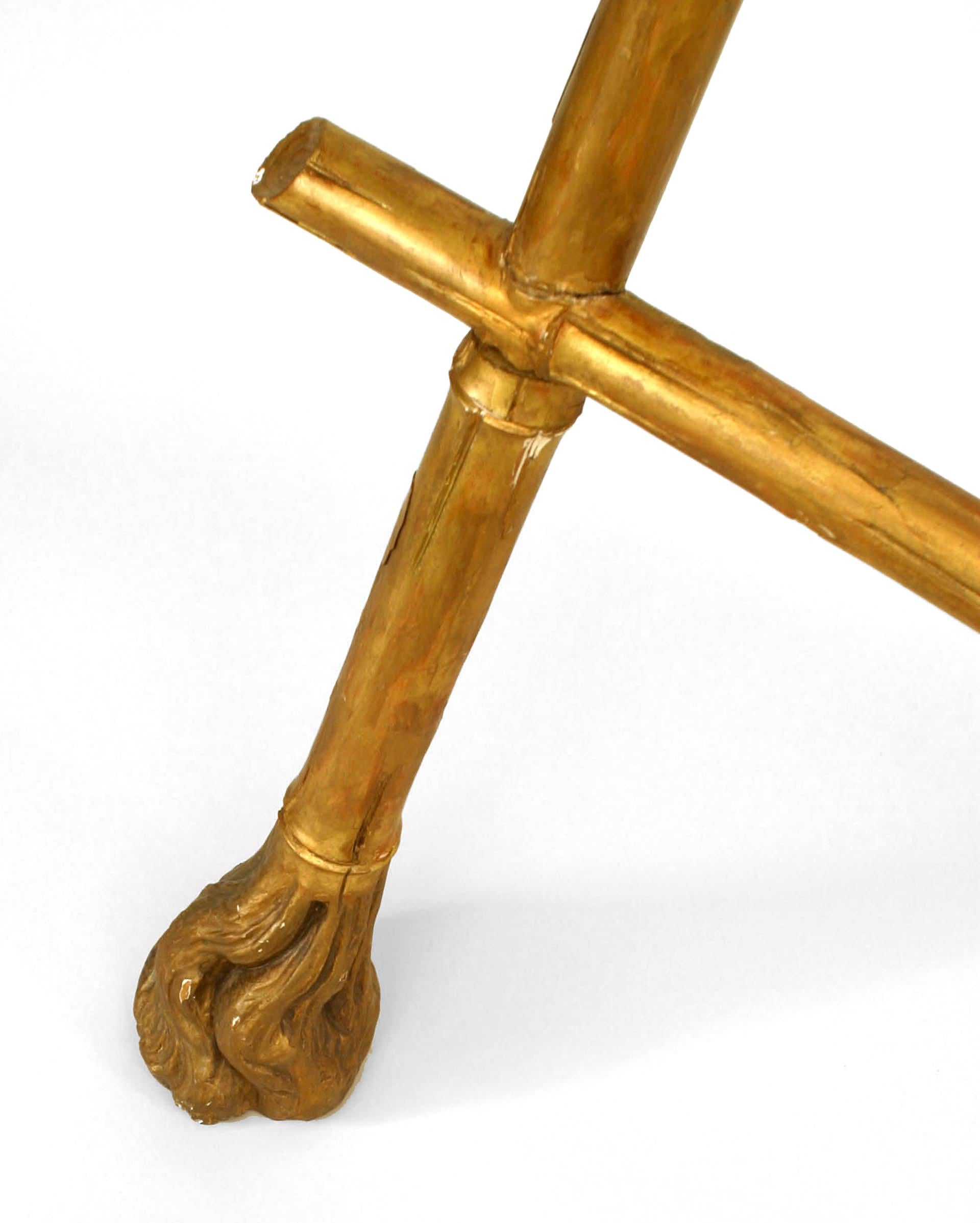 French Victorian Gilt Faux Bamboo Easel Stand In Good Condition For Sale In New York, NY