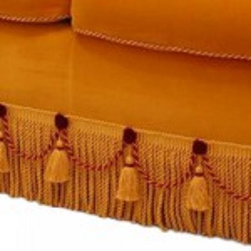 Französisch viktorianischen Gold Seide Samt Loveseat (Italienisch)