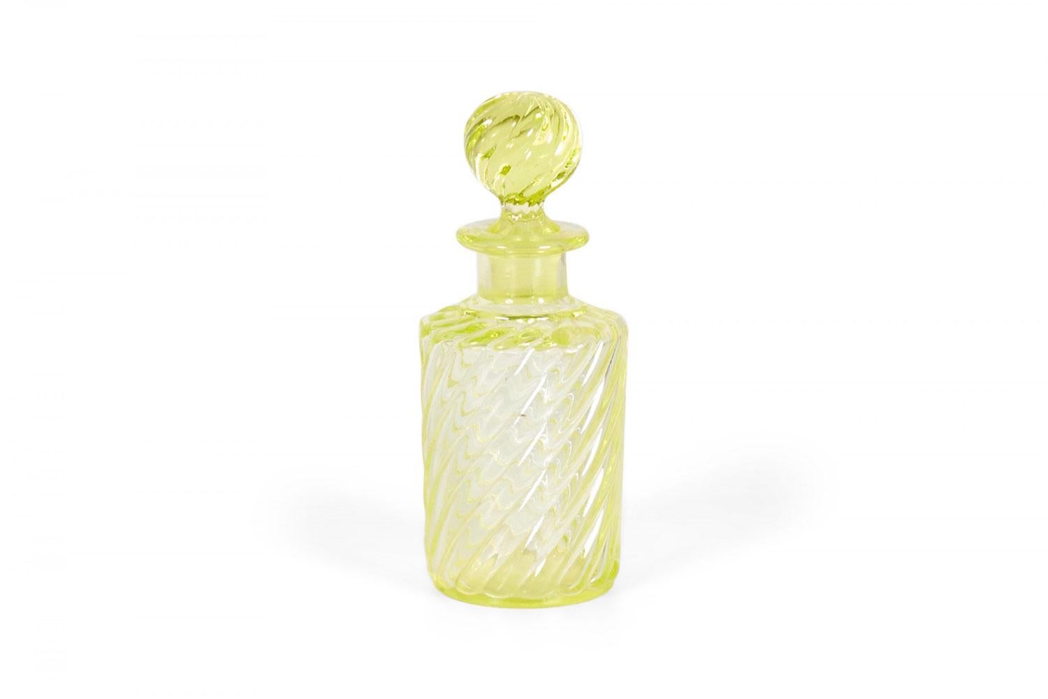 French Victorian Green Baccarat Crystal Perfume Bottles For Sale 1