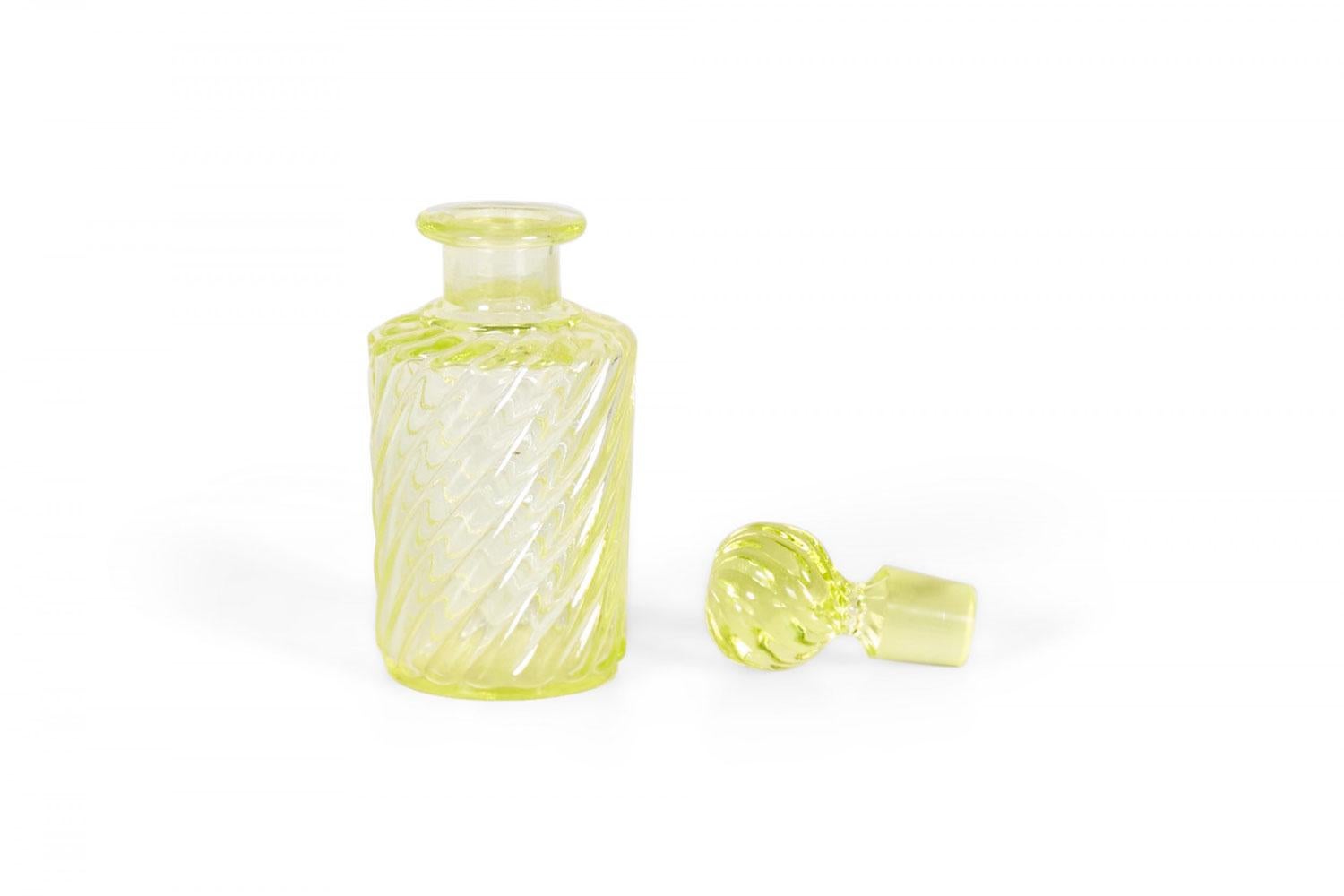 French Victorian Green Baccarat Crystal Perfume Bottles For Sale 2