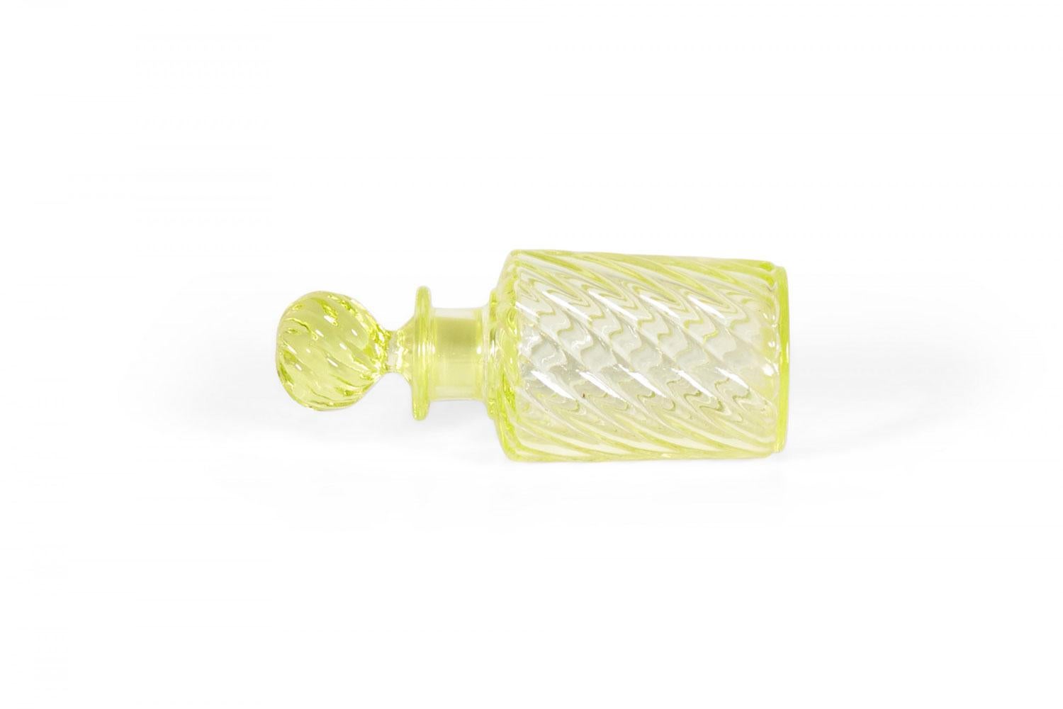 French Victorian Green Baccarat Crystal Perfume Bottles For Sale 3