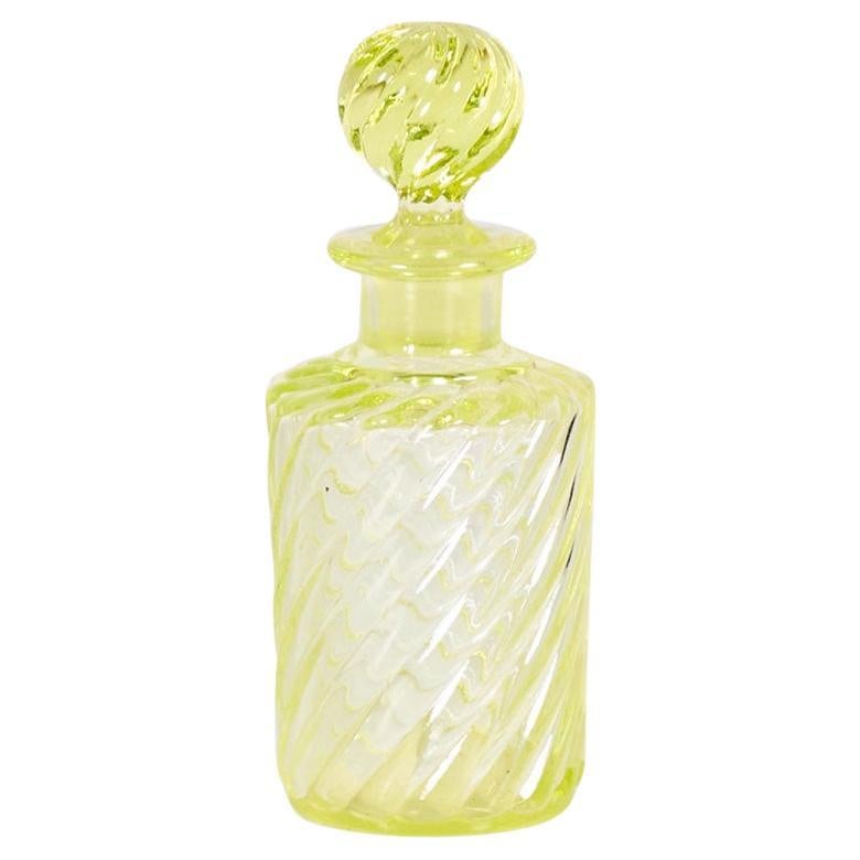 French Victorian Green Baccarat Crystal Perfume Bottles For Sale