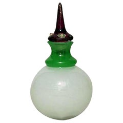 French Victorian Green Opaline Perfume Bottle
