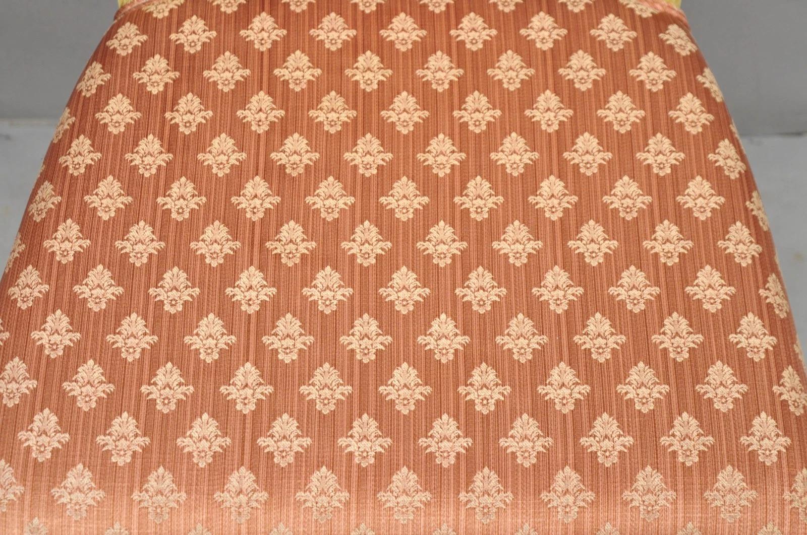 French Victorian Hollywood Regency Cream Paint Rose Carved Pink Side Chair For Sale 1