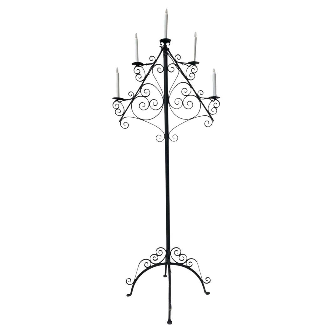 French Victorian Iron Candelabra For Sale