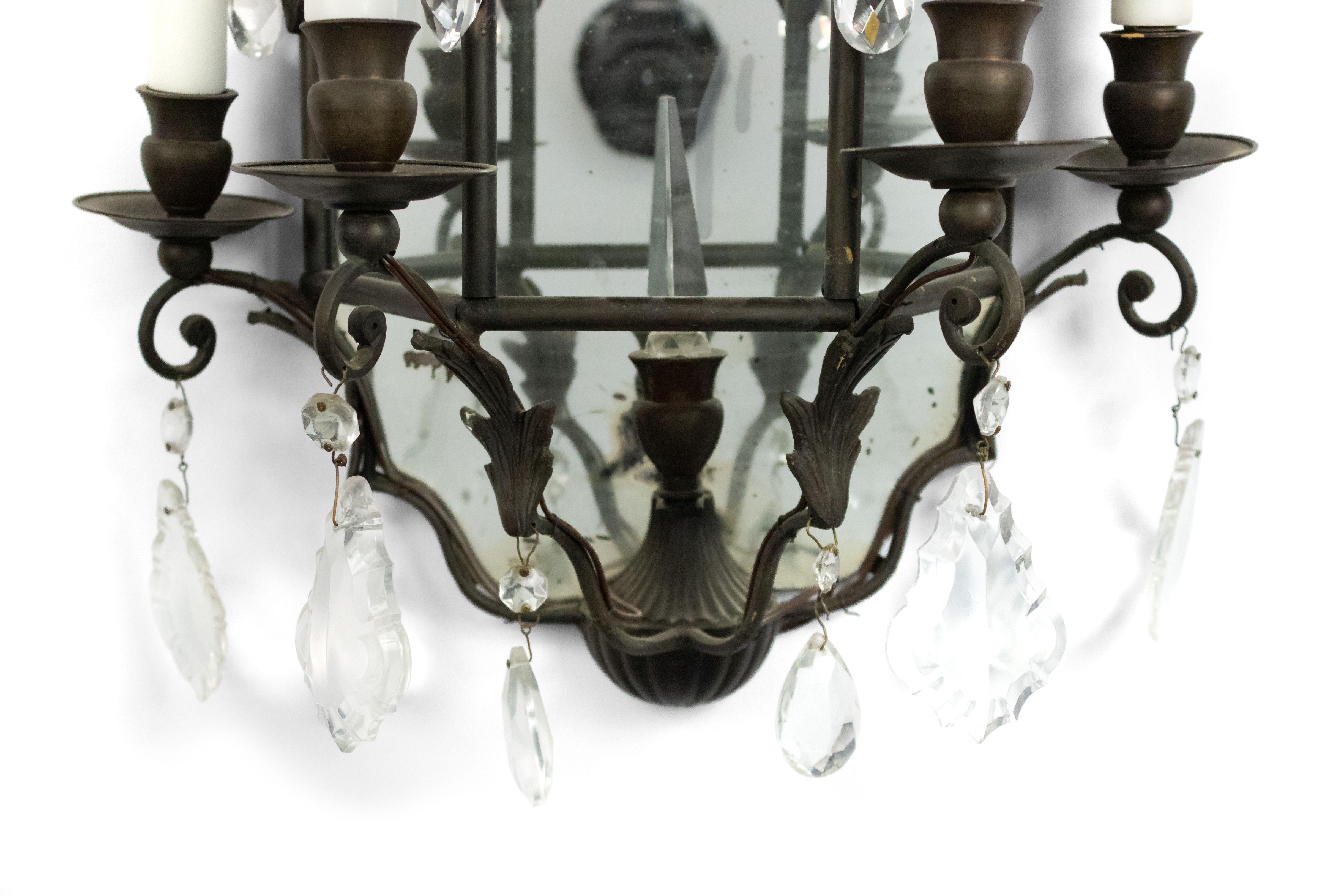 19th Century French Victorian Iron Wall Sconces For Sale