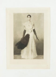 French Victorian Lady in White Portrait