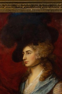 French Victorian Lady with a Black Hat Portrait