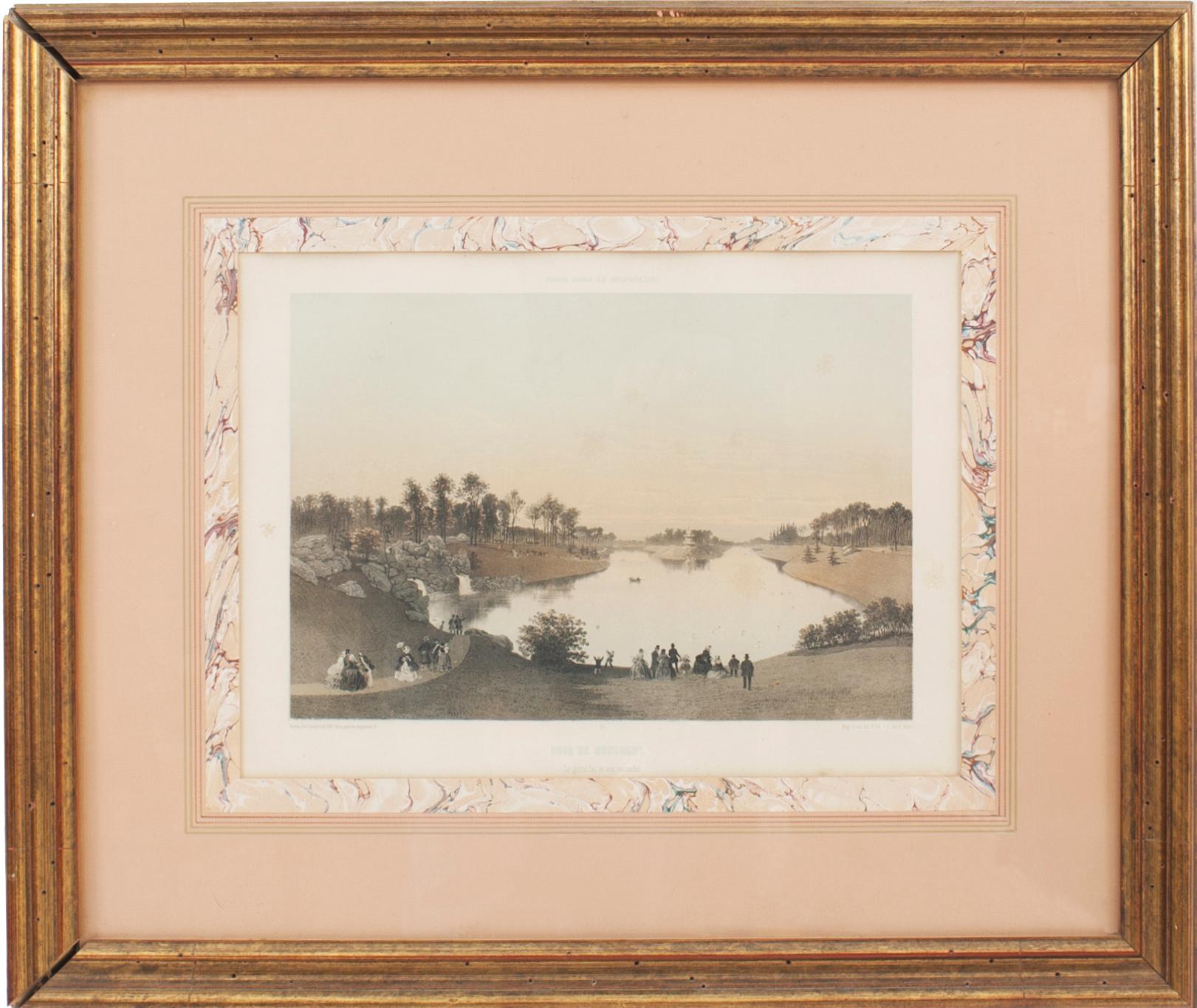 Gilt French Victorian Landmark Lithographs For Sale