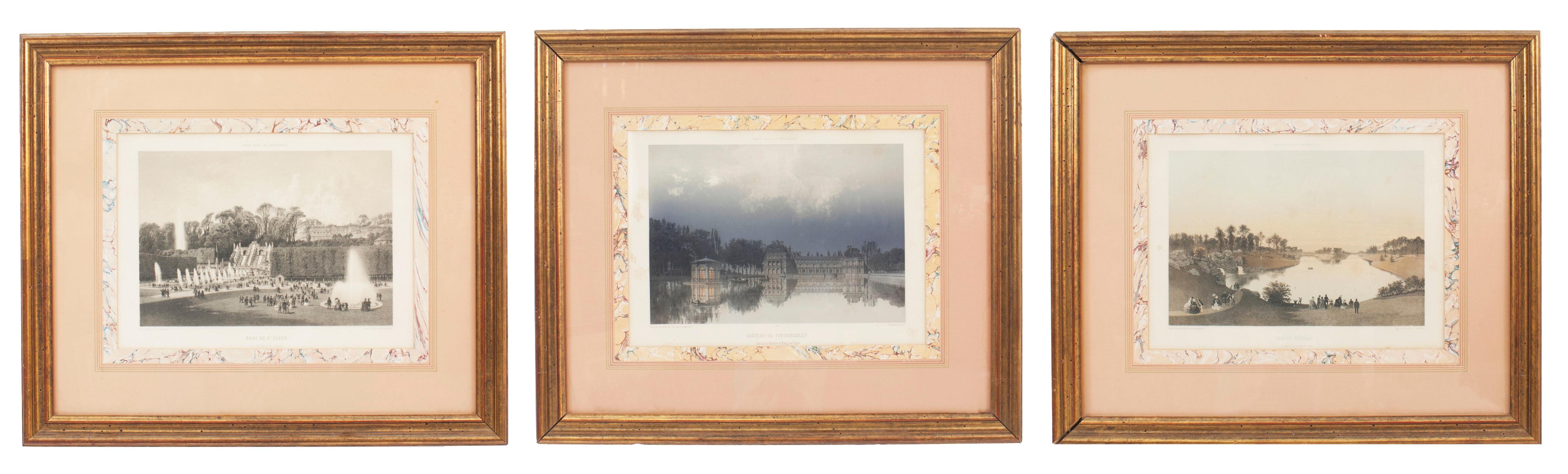 French Victorian Landmark Lithographs In Good Condition For Sale In Queens, NY