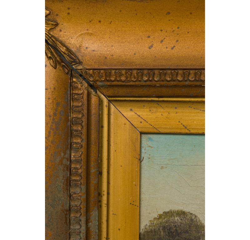 Paint French Victorian Landscape of House by Two Waterfalls For Sale