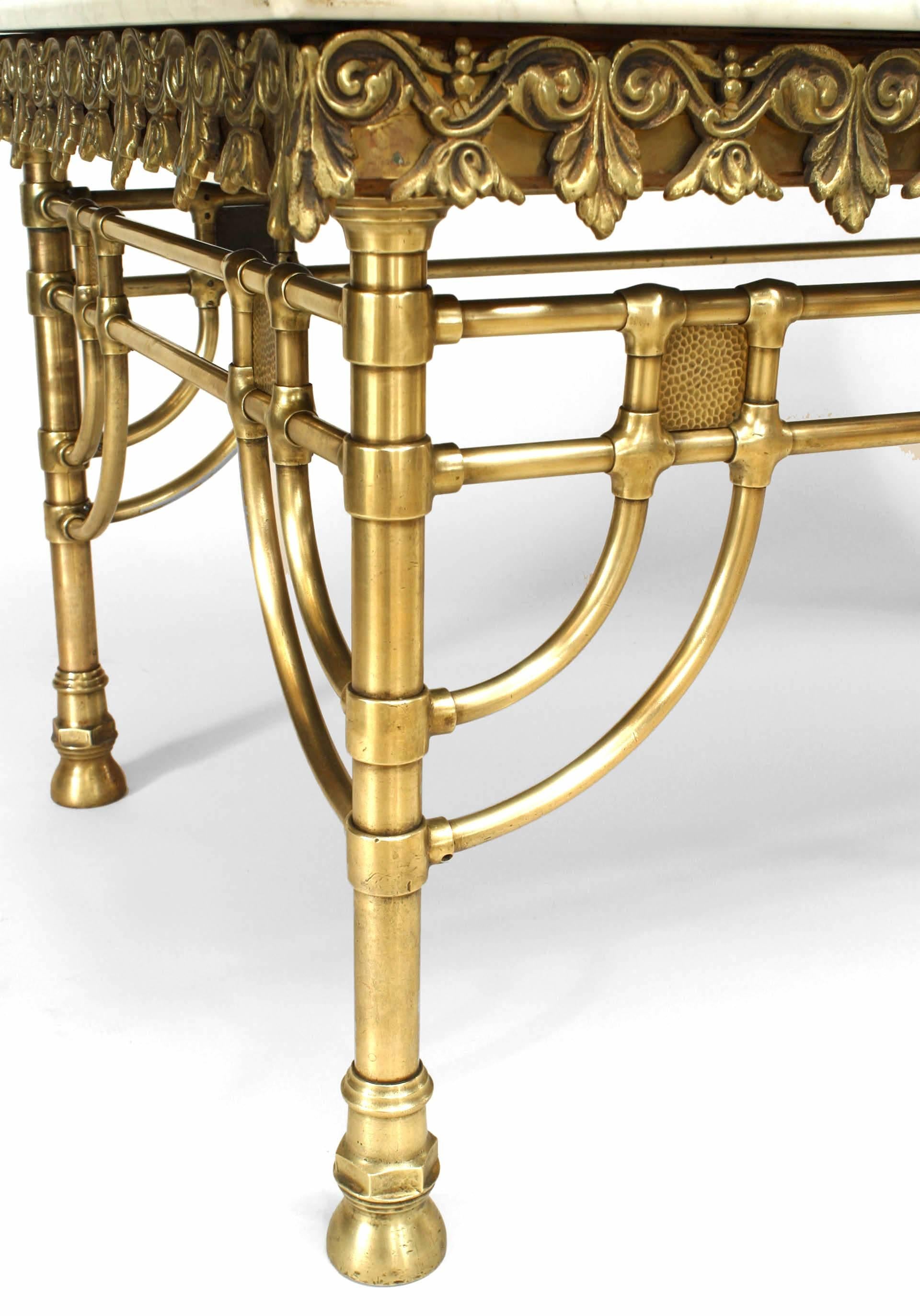 French Victorian Large Brass Pastry ‘Butcher’ Table In Good Condition In Queens, NY