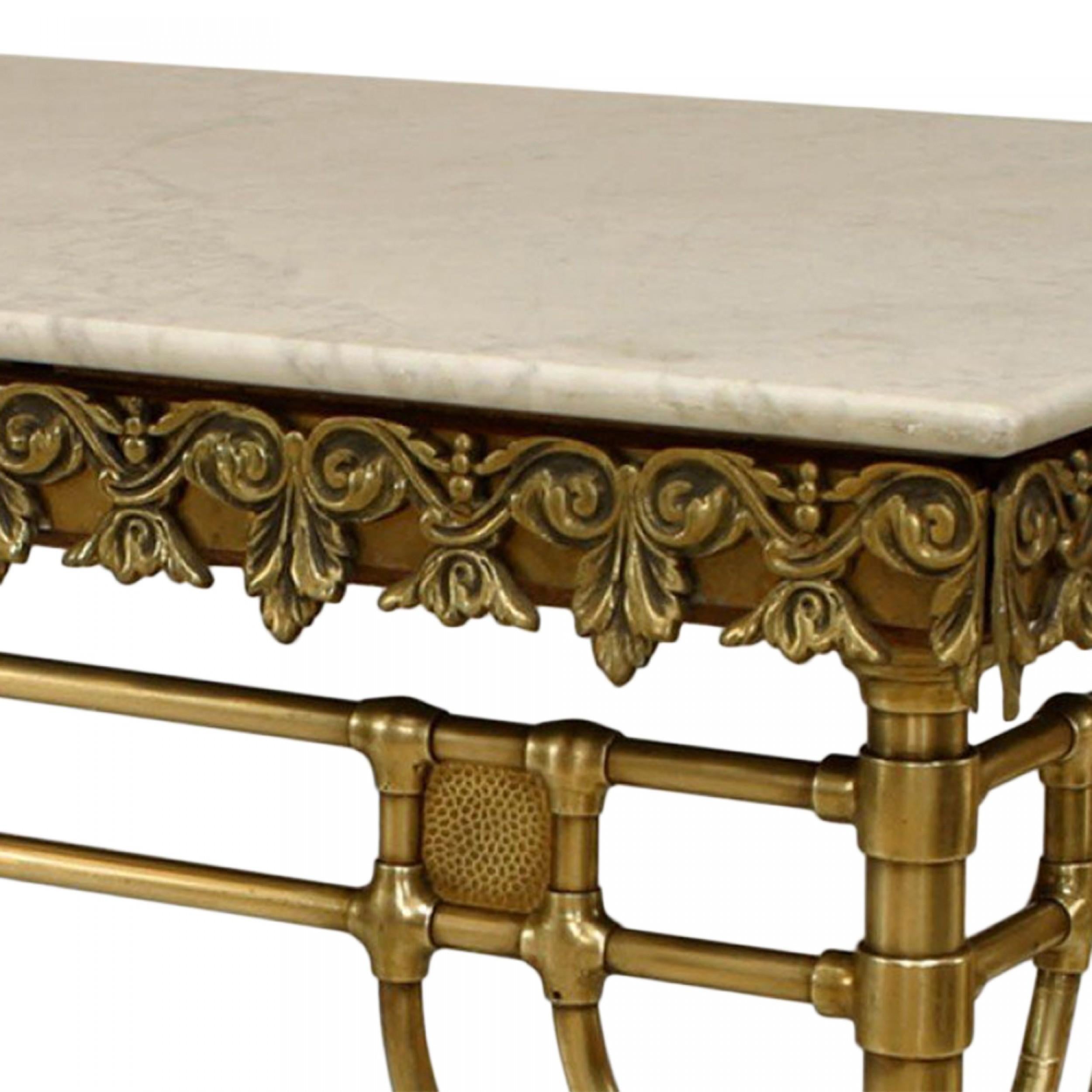 Französischer viktorianischer großer Messing-Metzger-Tisch im Zustand „Gut“ im Angebot in New York, NY