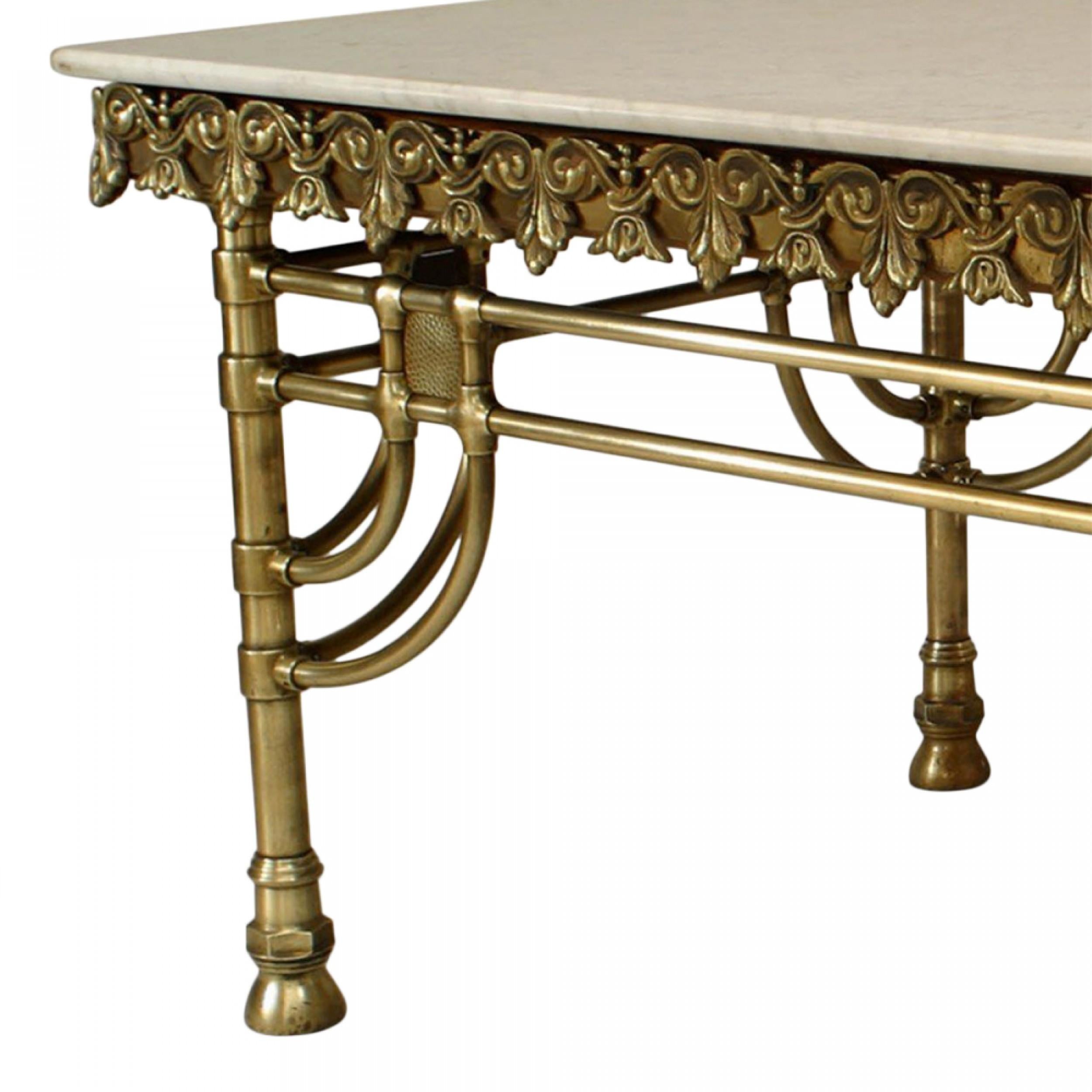 Französischer viktorianischer großer Messing-Metzger-Tisch (19. Jahrhundert) im Angebot