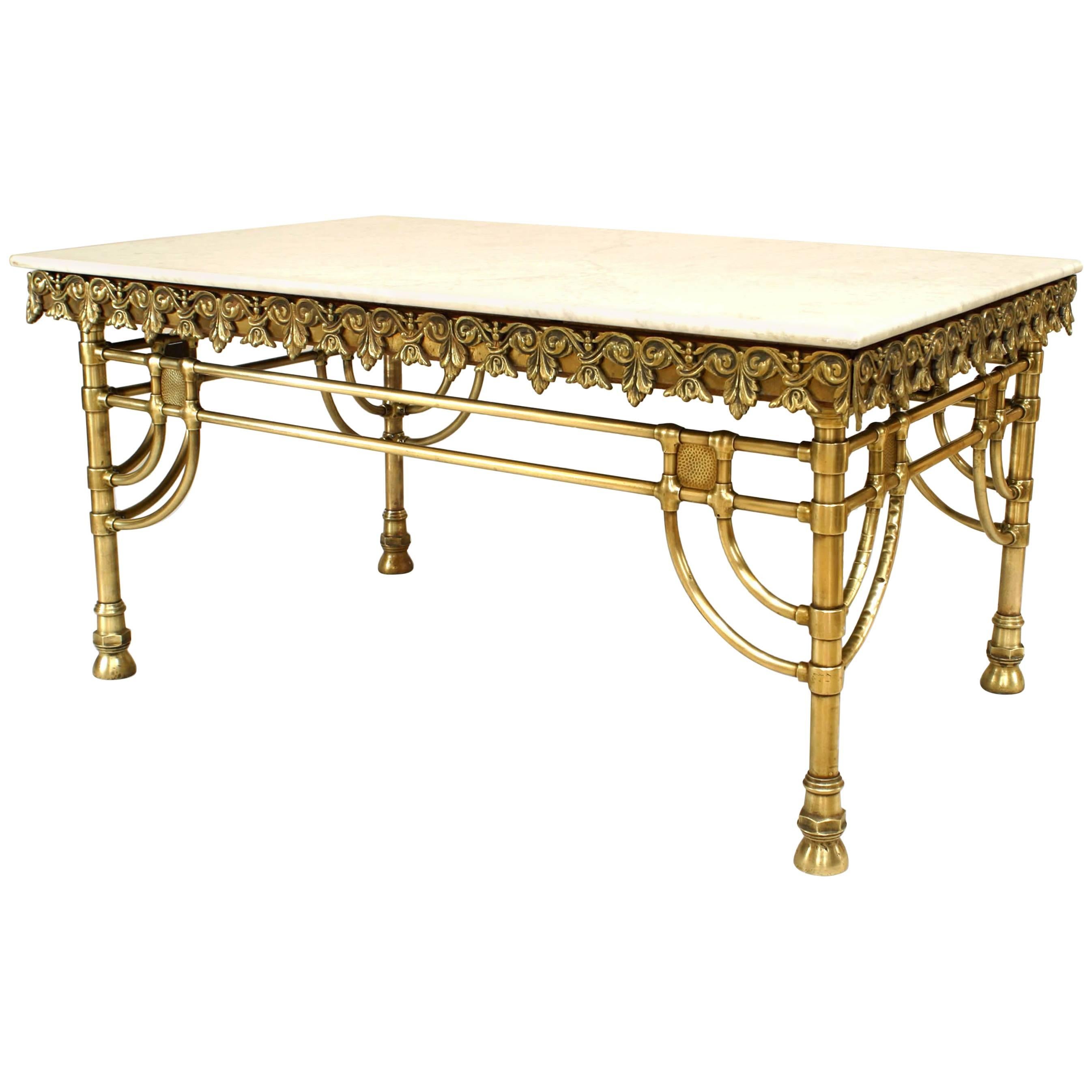 Grande table de boucherie en laiton de l'époque victorienne française en vente