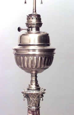 French Victorian Marble and Bronze Floor Lamp