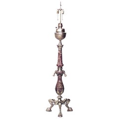 French Victorian Marble and Bronze Floor Lamp