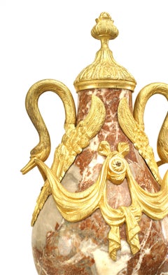 French Victorian Marble and Bronze Urn