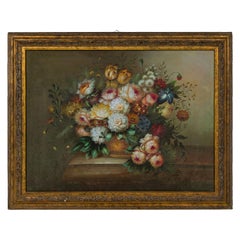 French Victorian Oil On Canvas Painting Titled: "Still Life 4"