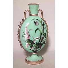 French Victorian Opaline Green Vase