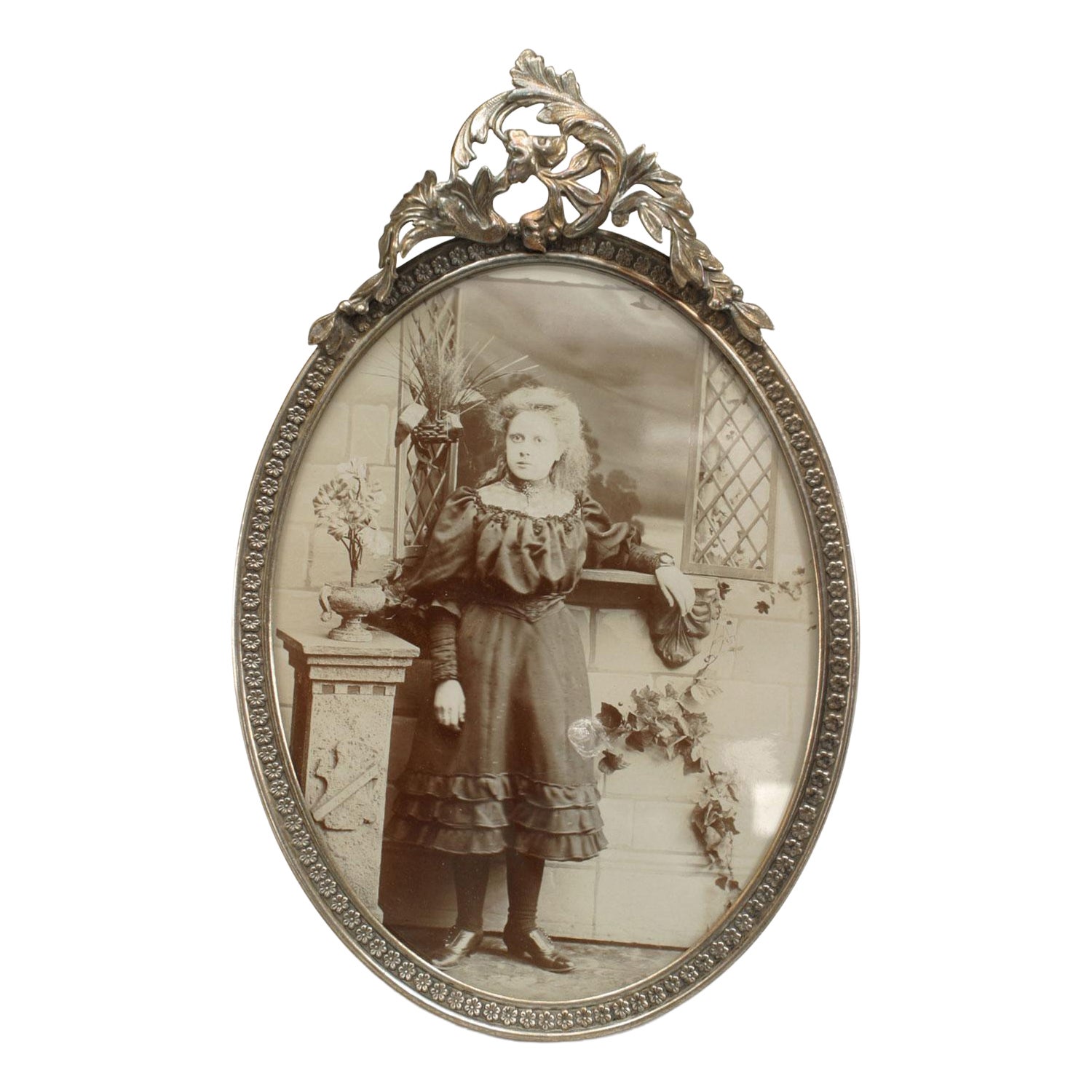 French Victorian Oval Silver Picture Frame